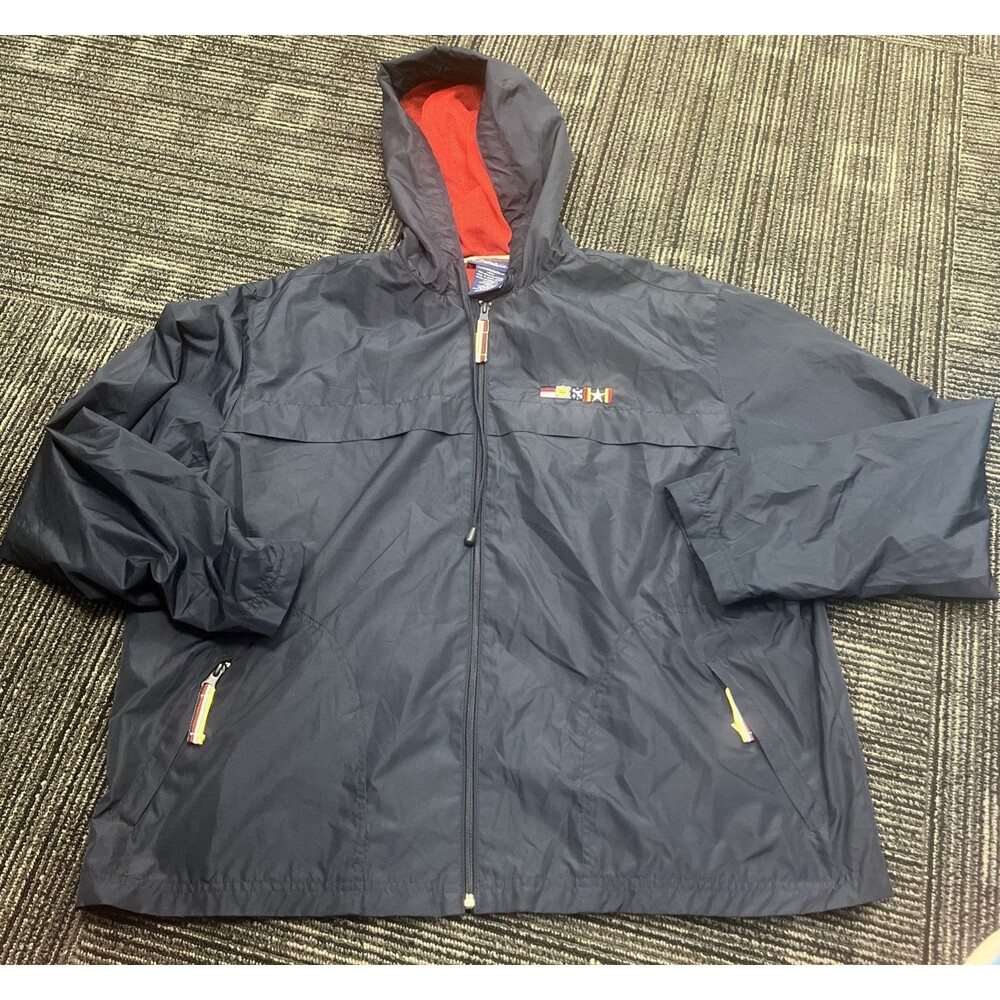 CATALINA Vintage Hooded Nautical Jacket Unisex Men's Women's Zipper Navy Blue XL